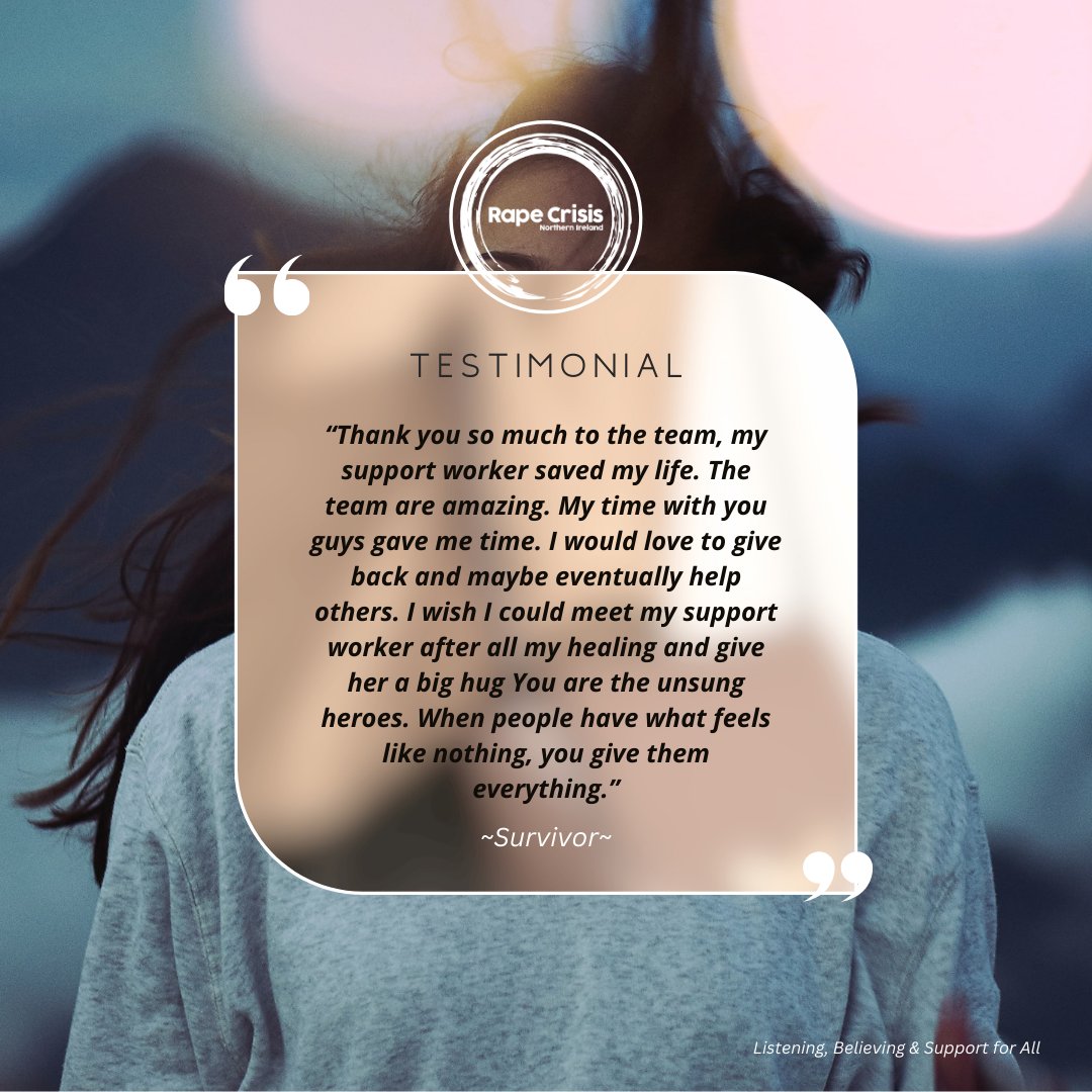 Feedback Friday 💬

Having coming to an end of their journey, this survivor was asked if they would like to make any comments about the support they received, they said:

❤️

#FeedbackFriday #emotionalsupport #traumainformedcare