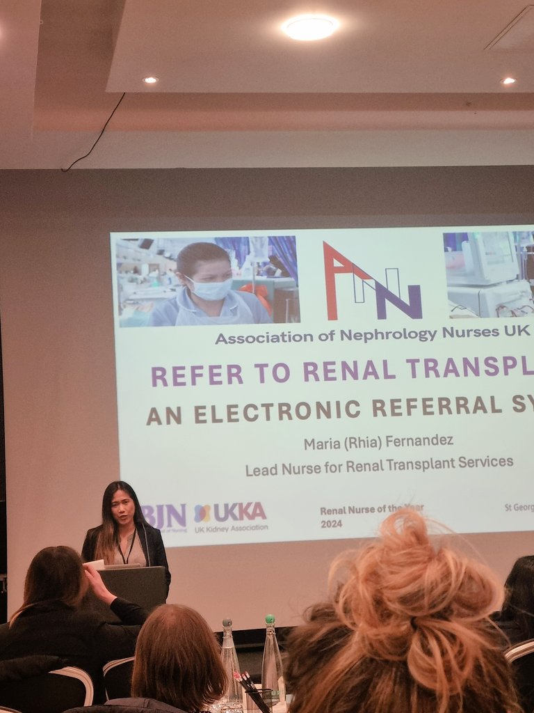 What a lovely presentation from Rhia, our Lead Transplant Nurse at @StGeorgesTrust . Rhia is the Renal Nurse of the Year, and It was an absolute joy to listen to her at the @annukrenal Conference in Birmingham .