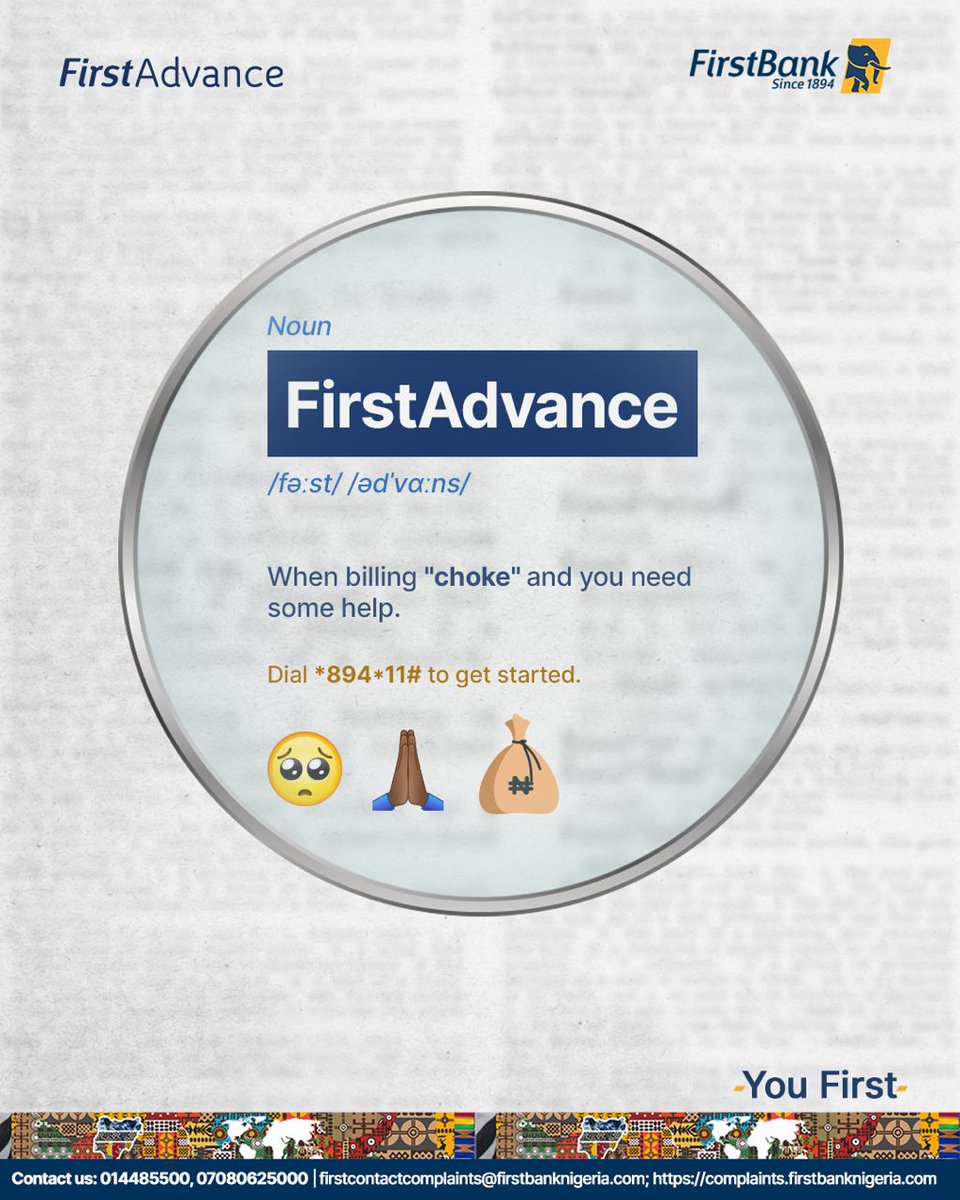 Make financial decisions without fear, FirstAdvance got you covered. Visit (firstbanknigeria.com/personal/loans…) to get started. #FirstBank #YouFirst #FirstAdvance
