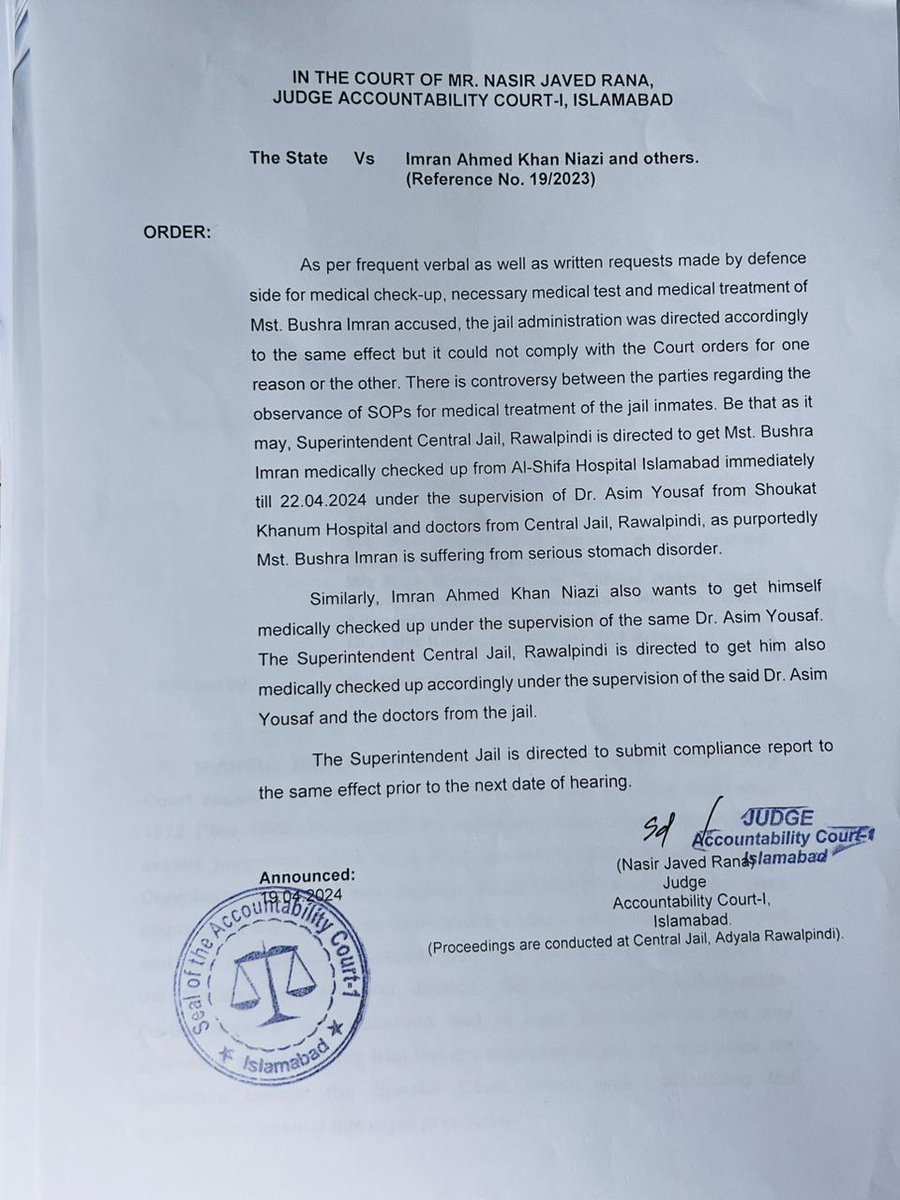 Lets see if the jail authorities obey or defy court decision again. I hope the tests can be conducted, FINALLY AFTER 2 MONTHS. Please pray for #BushraImranKhan health and safety. My dear little sister, my heart goes out for you. Insha Allah your suffering for this nation will not