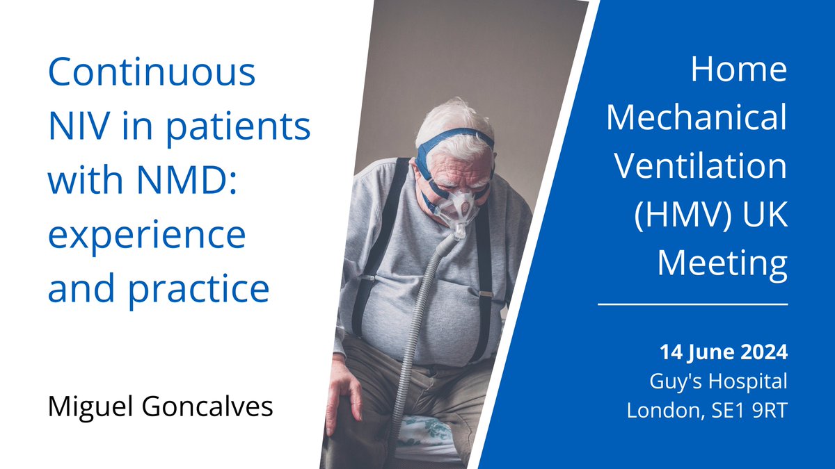 Early bird discounts end today for this year's Home Mechanical Ventilation UK Meeting Join us on 14th June in London to hear about continuous NIV in patients with NMD: experience and practice and more! Book here: bit.ly/3uEVTC1 @DrPBMurphy @MiguelNIV @uk_hmv #hmv