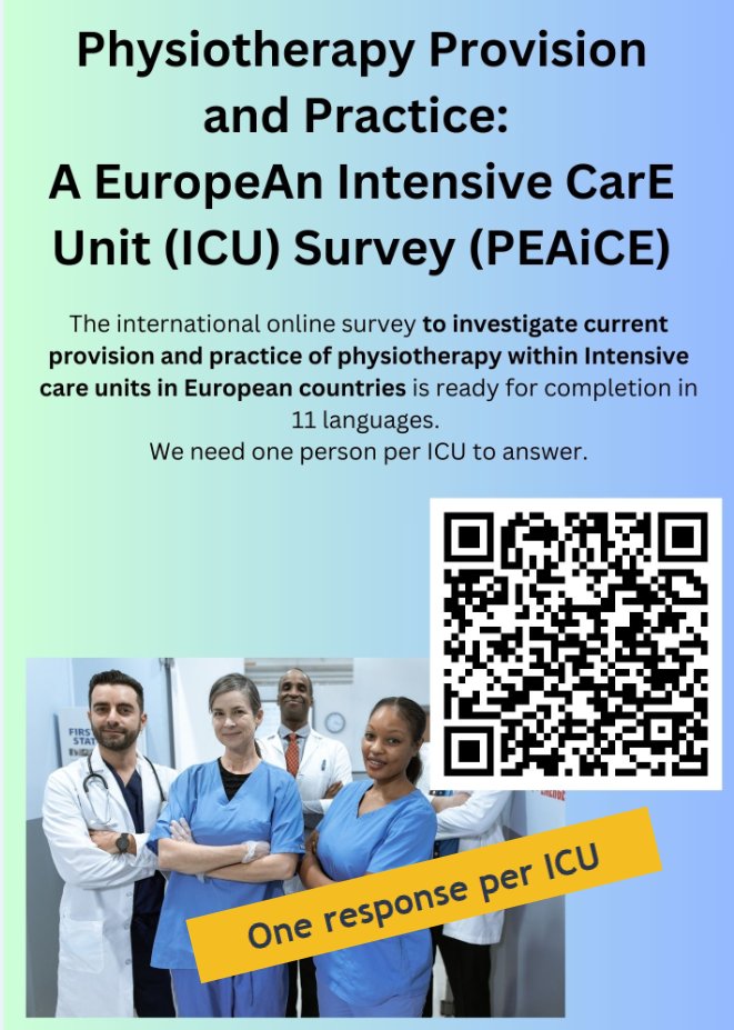 🫁Has someone from your #ICU already completed this survey? Could you help us to reach more #ICU teams? 🌐in Ireland, Slovakia, Romania, Moldova, Hungary, Bulgaria, Slovenia, Serbia, Montenegro, North Macedonia, Kosovo, Turkey? 🙏 Share @Davido744 @SabrinaEggmann @NydahlPeter