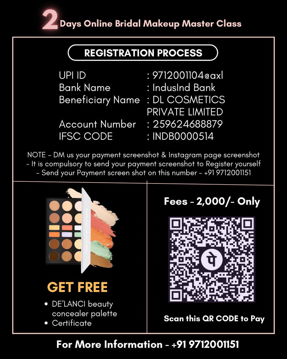 delanciofficial's tweet image. Its time to learn from the Best 🤗✨

And once again, De&apos;lanci is all set for another exclusive online makeup Master Class 💝😍

2 days Online Bridal Makeup Master Class 🤗

De&apos;lanci X HSM Makeup &amp;amp; Hair

#makeup #makeupmasterclass #masterclass