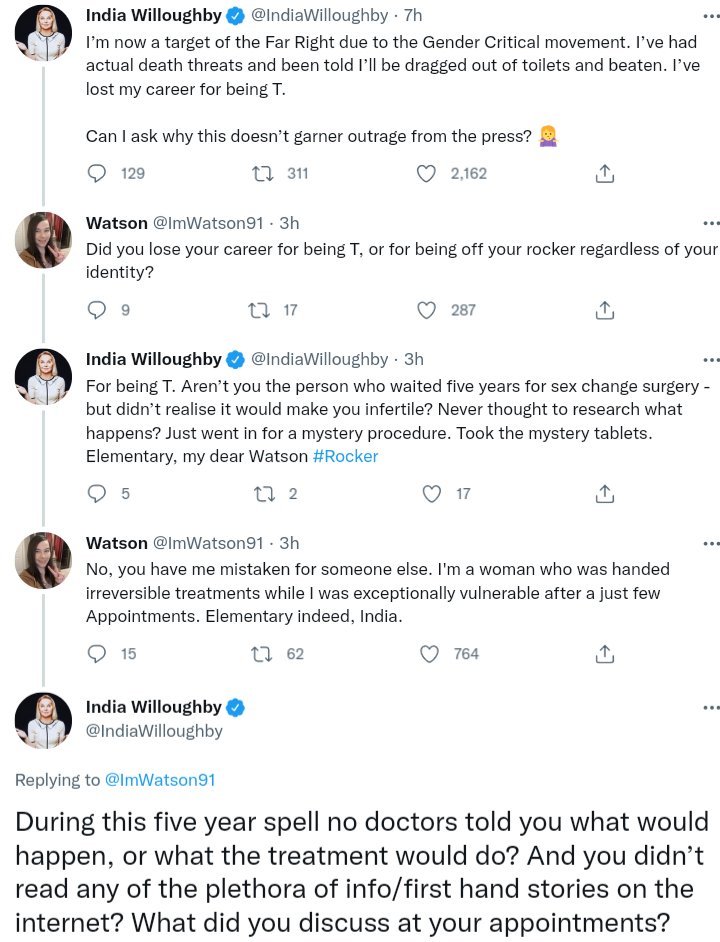 Groomer; Puberty blockers & surgery will solve all your problems by transforming you into your authentic self. 1 year later⏳ Victim; They've destroyed my body, I want to detransition, HELP! Groomer; Nobody forced u to transition, u should've read the smallprint u stupid terf!