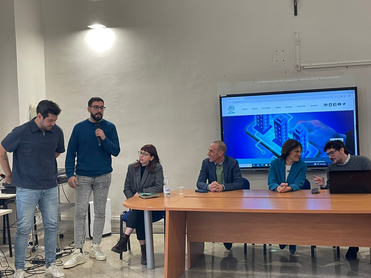 opendbl's tweet photo. @V_Xipolitas, the Mayor of #Kiffisia, Greece, and Adrià Vila Cucó from @mislataeseuropa Spain introduced their pilot sites and contributions to @opendbl. 

#ruvodipuglia #opendbl https://t.co/RWR2hCtKDV