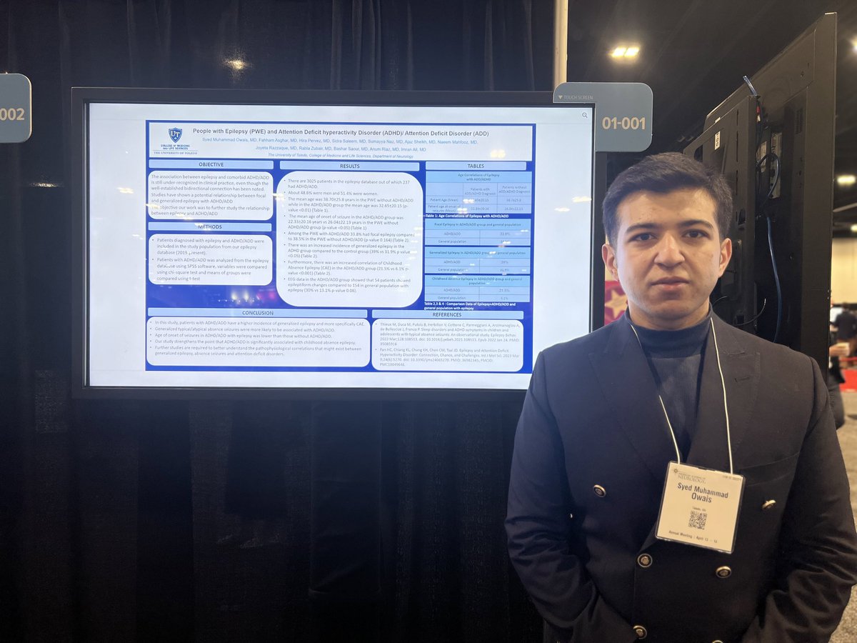 Dr Owais, incoming PGY-1 <a href="/UToledoNeurolo1/">UToledo Neurology</a> presenting epilepsy research <a href="/AAN/">American Action Network</a> 2024 Denver.