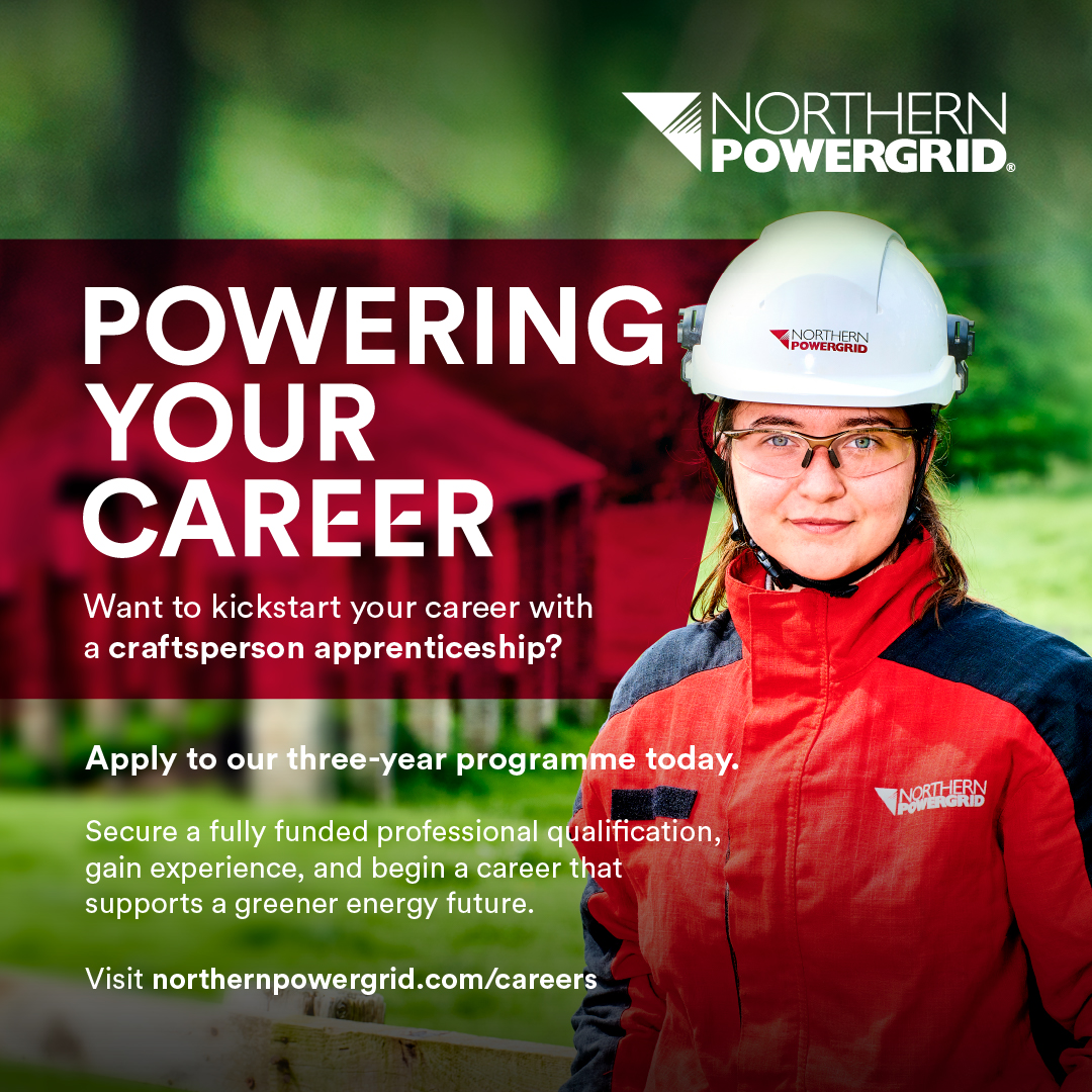 We're recruiting for Craftsperson #Apprentices to become either an Overhead Linesperson, Underground Cable Jointer or an Electrical Fitter. Our ‘Outstanding’ Ofsted rated, earn-as-you-learn scheme, provides a first-class fully funded programme. northernpowergrid.com/careers