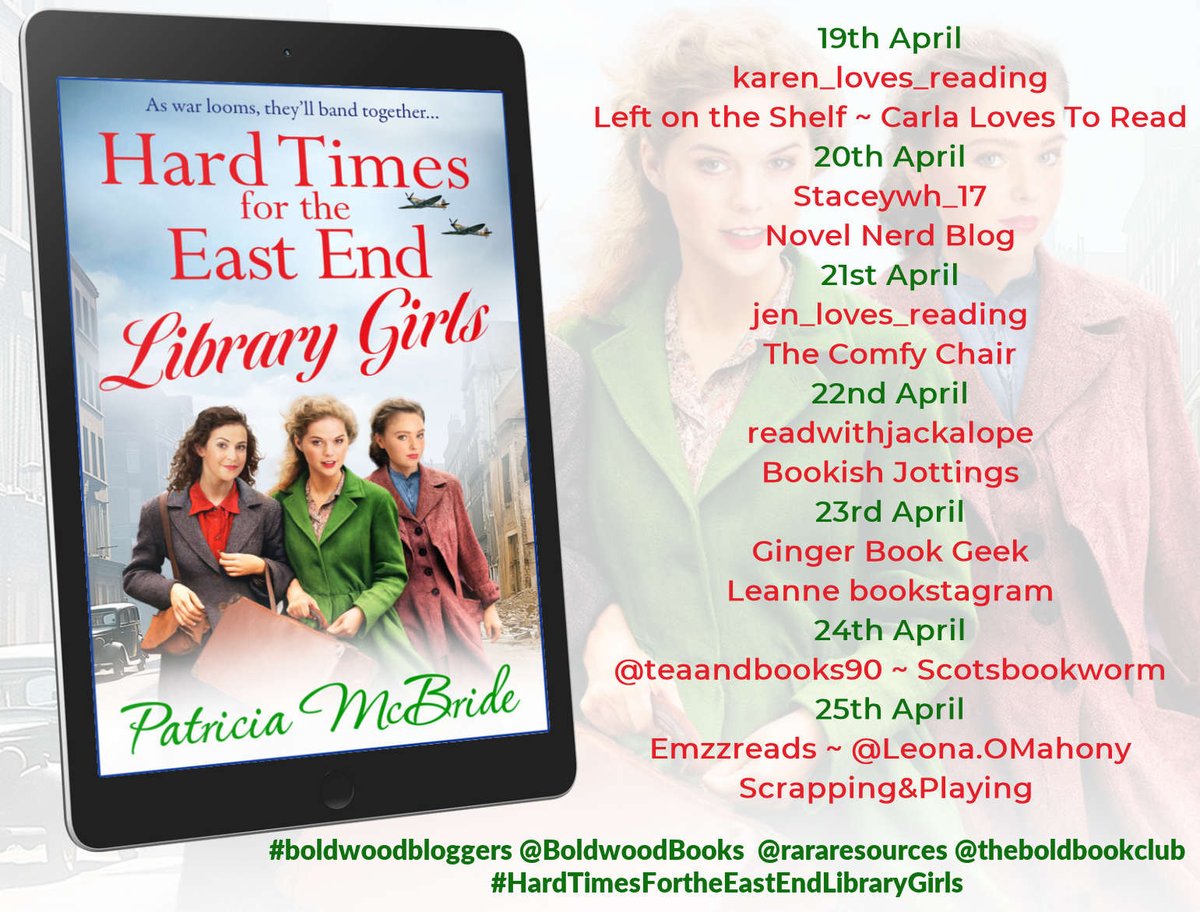 'The author is a great story teller' says @leftontheshelf1 about #HardTimesForTheEastEndLibraryGirls by Patricia McBride leftontheshelfbookblog.blogspot.com/2024/04/hard-t… @BoldwoodBooks