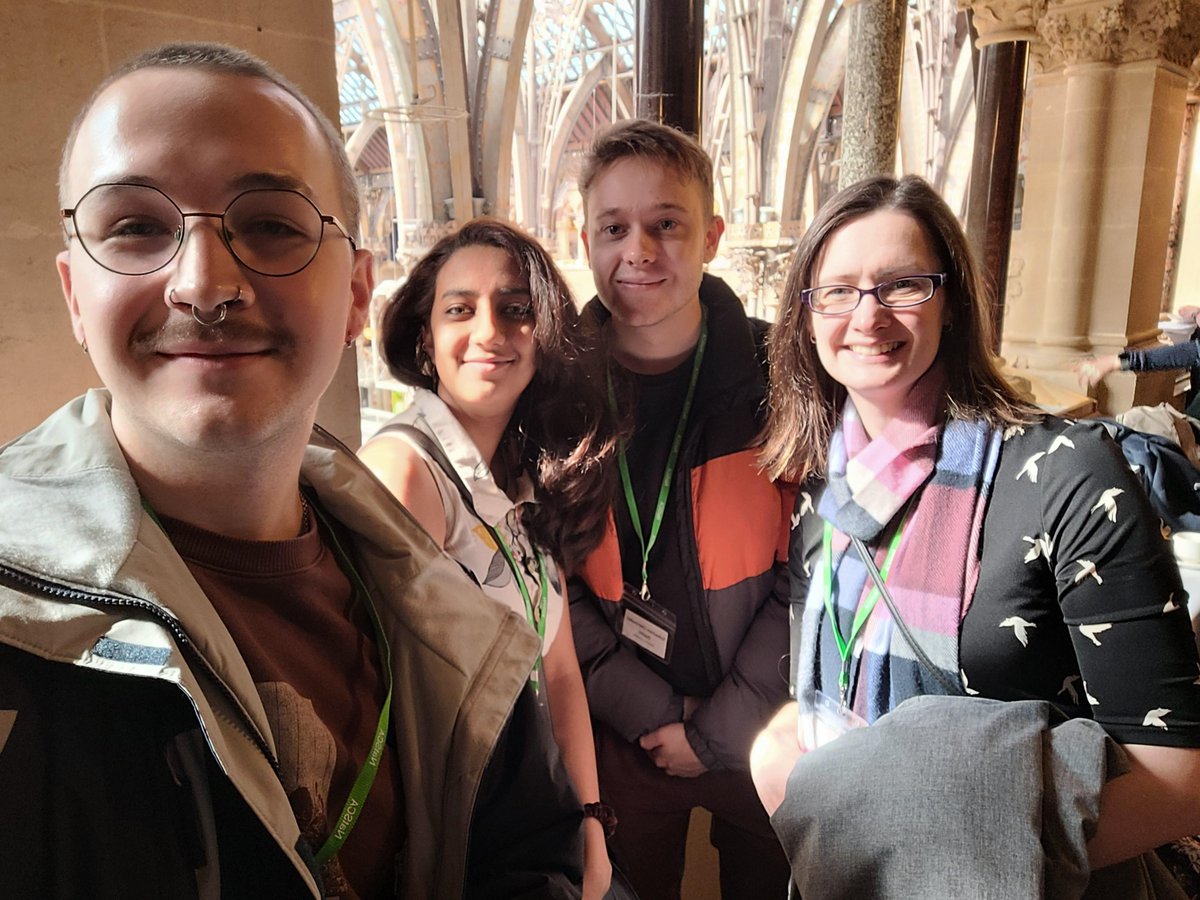 Kirsty Lloyd and students working in entomology @Museum_Cardiff at the @Nat_SCA Conference. Left to right: George on a 3 month PhD placement, Kanchi and Sébastien on a PTY year who presented yesterday and did brilliantly.