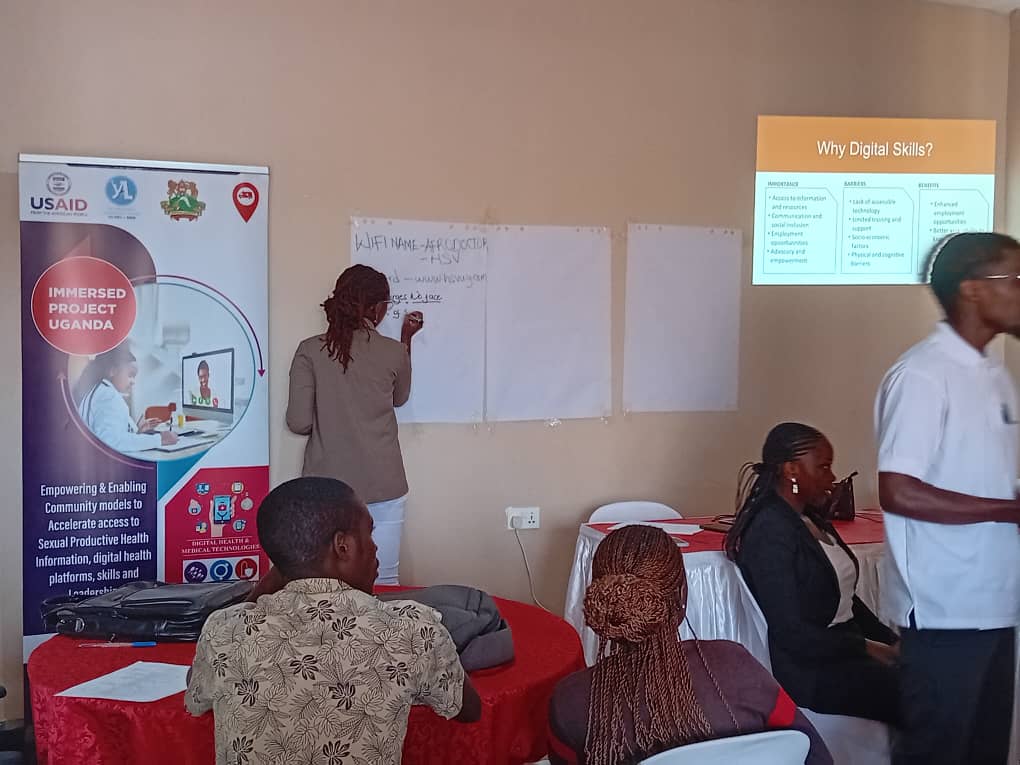 We conducted a digital skills training for the 2nd cohort of young PWDs to enhance their capacities to access #SRHR information & services through the Afrodoctor app. The training series is part of the #Immersed_Uganda project funded by @USAID thru @YALIRLCEA & @KenyattaUni