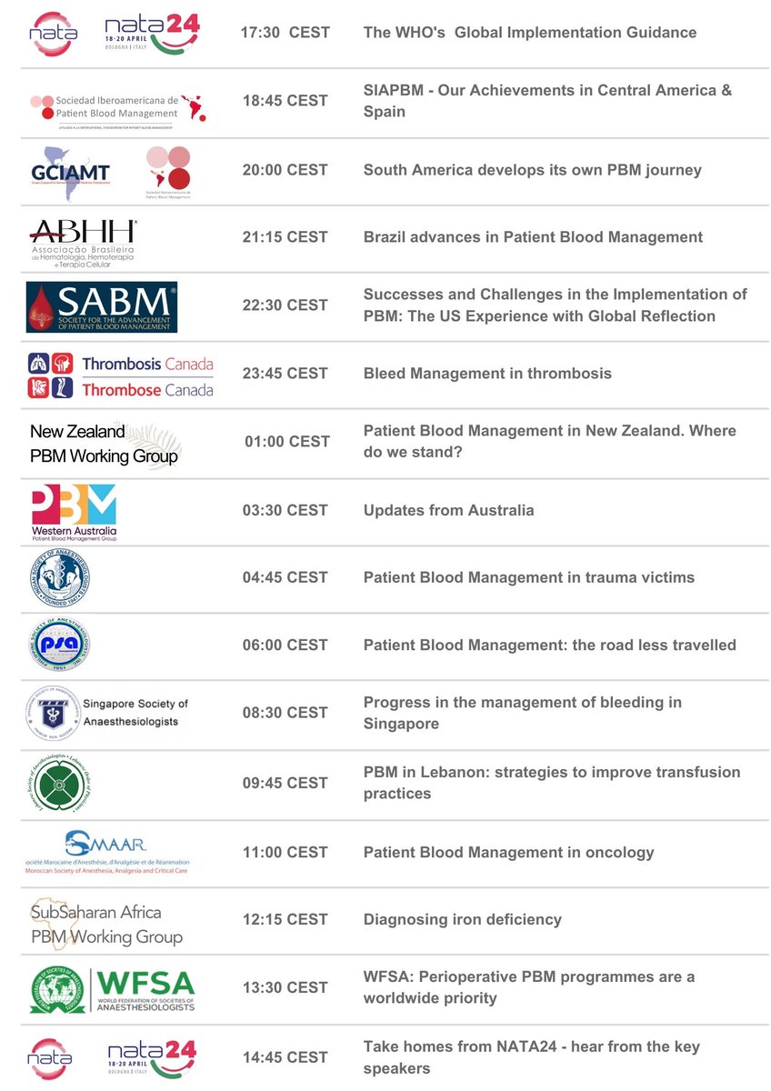 NATA 24H WORLD WEBINAR PBM MARATHON Starting at 17:30 CEST #NATA24 in 🇮🇹 then travelling to 🇨🇴🇲🇽🇦🇷🇧🇷🇺🇸🇨🇦🇳🇿🇦🇺🇸🇬🇵🇭🇱🇧🇲🇦🌐 and back to NATA24 Register here nataonline.com/pbm-marathon-2…