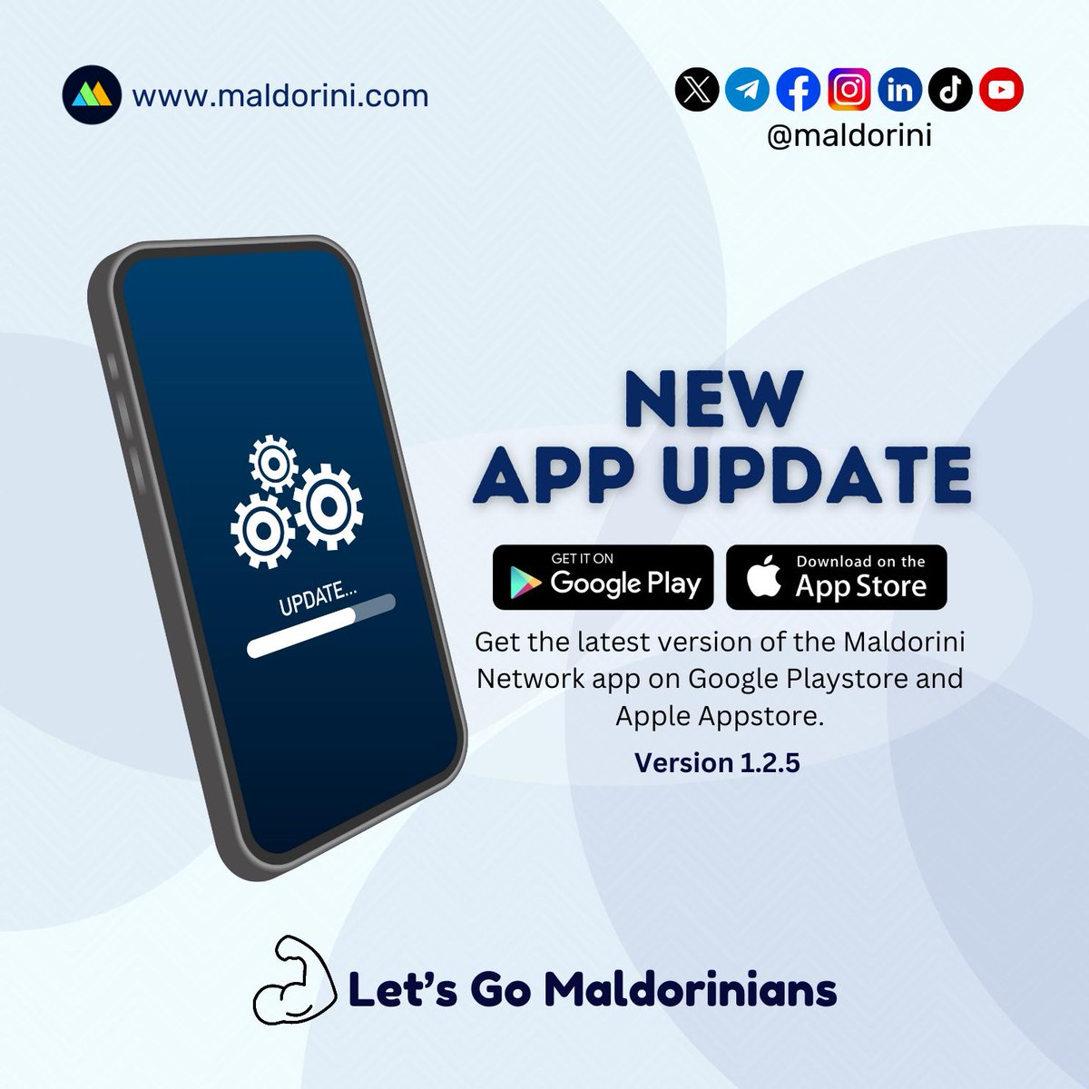 It's a Great day Maldorinians... Update your Maldorini Network app version or directly download the latest Maldorini Network app version on Google Playstore or Apple Appstore now. 💪Let's Go Maldorinians #Maldorini #Maldorinians #Maldo #MLD #blockchain #Ethereum #Bitcoin