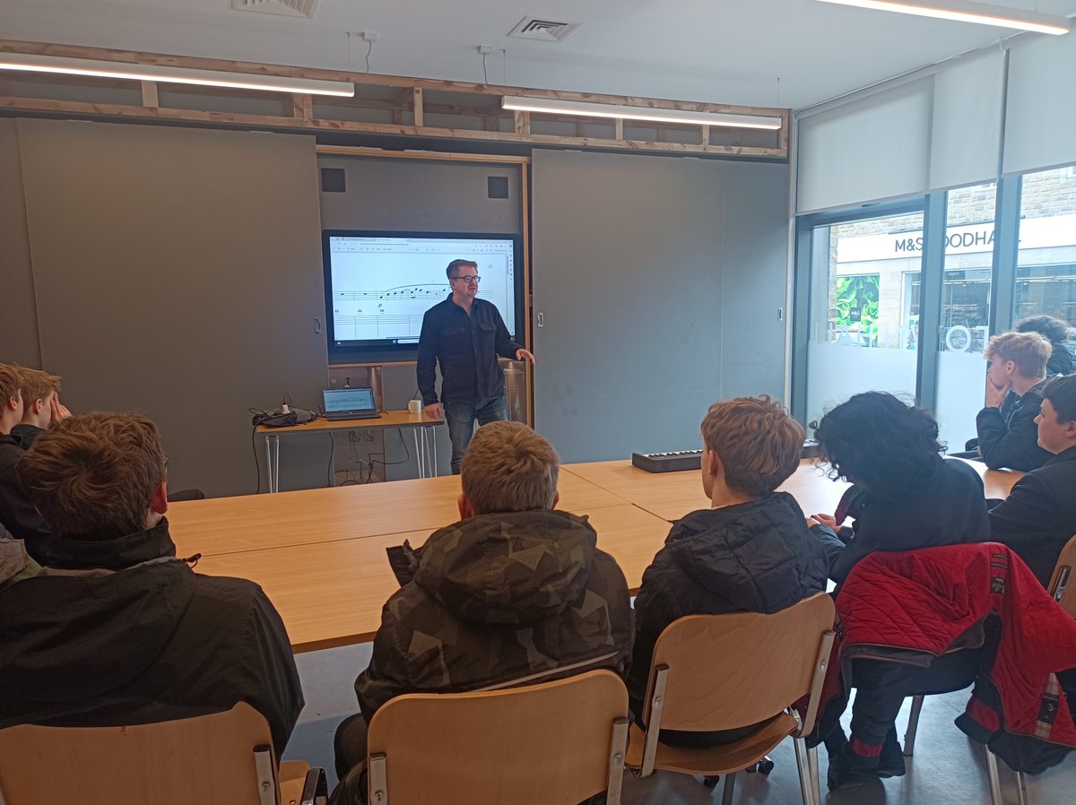 GCSE music students had fun this morning visiting @SkiptonTownHall to see 'Soundscapes', an immersive audio-video installation projected inside a hemispherical dome. A big thank you to composer Ben Crick for a lesson on composing music using the landscape as inspiration!