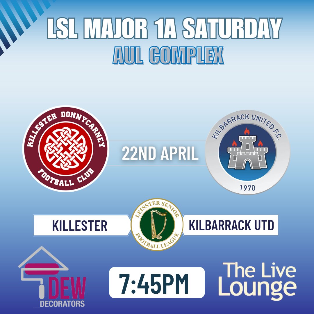 Upcoming Senior fixtures 🔥

Next up for first team is a trip to Maynooth as we face @MUTFC_Senior in the LSL Senior Sunday ⚽️

Our Saturday side are in action on Monday night when the take a short trip up to the AUL when we face @KillesterDonny ⚽️

@LSLLeague #LSLlivescore