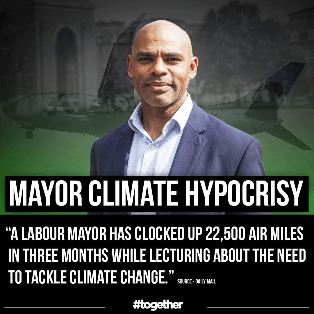 Climate Change & Net Zero Hypocrites.
Bristol Mayor Marvin Rees who brought in 'Clean Air' Zone to fine motorists.
They preach to the public about climate change, yet do not practice what they preach.
Fck Net Zero & Green Taxes..