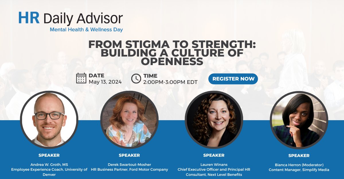 Feeling overwhelmed? Join us as a panel of HR rockstars explores the critical intersection of mental health & well-being in the workplace: bit.ly/49JZzRj #humanresources #hrrecruiting