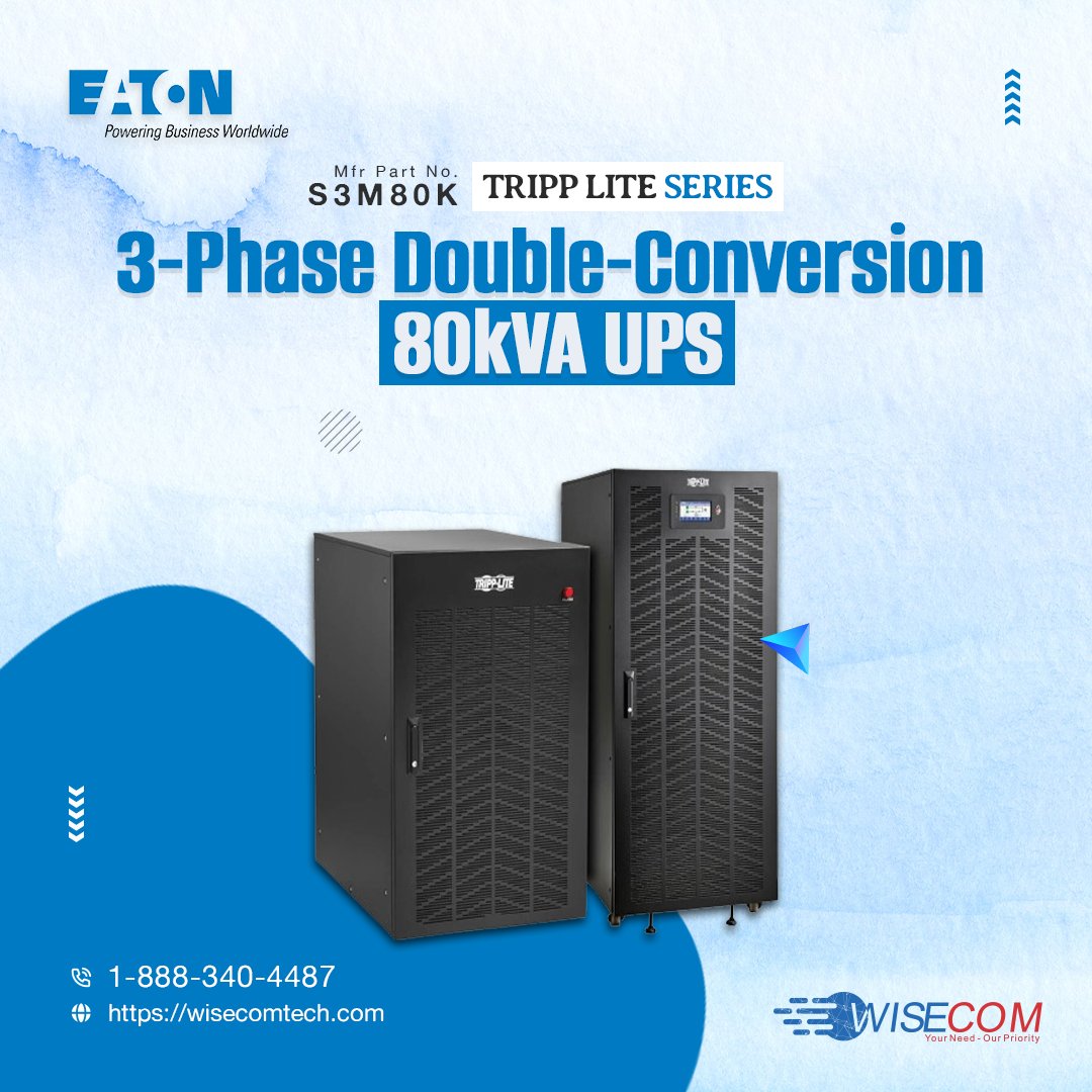 📌 TrippLite series 3-phase double-conversion 80kva UPS

Contact Us: 👇👇👇
📧 marketing@wisecomtech.com
🔗 wisecomtech.com/s3m80k

#wisecomtech #ITproducts #TrippLite #UPS #UninterruptiblePowerSupply #3Phase #DoubleConversion #hotsalling #highlights #usa #wtb #instock #B2B