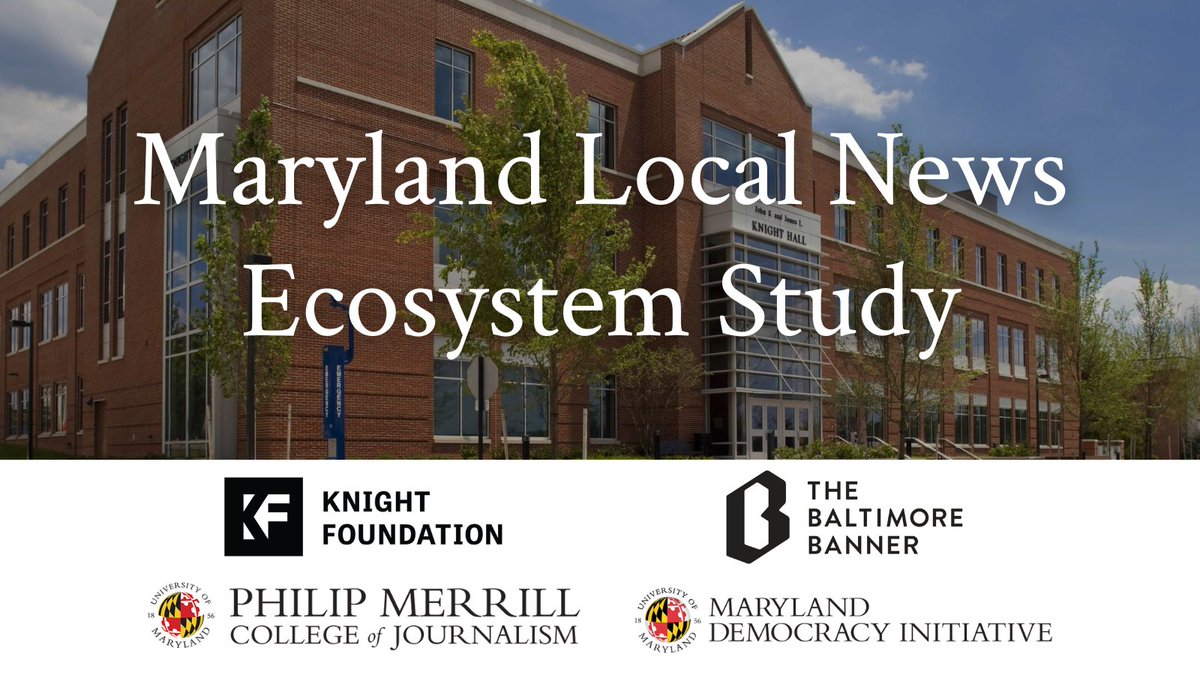 Merrill College has released its first Maryland Local News Ecosystem Study, which paints a detailed picture of the current local news landscape in the state.

MORE: go.umd.edu/LocalNewsEcosy…