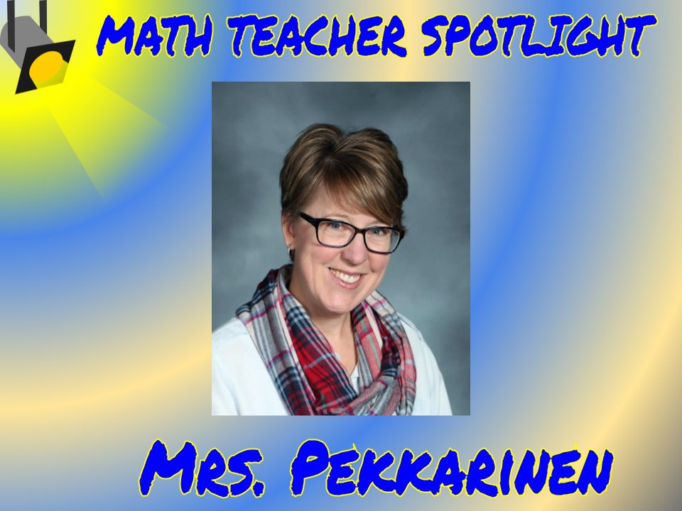 WNMathematics's tweet image. As she enters her birthday weekend, we want our final Math Teacher Spotlight of the school year to highlight  Mrs. Pekkarinen. Mrs. Pekkarinen loves teaching, mathematics, nature and live theater.  Wheaton North is lucky to have her as a teacher. Happy Birthday, Mrs. Pekkarinen!