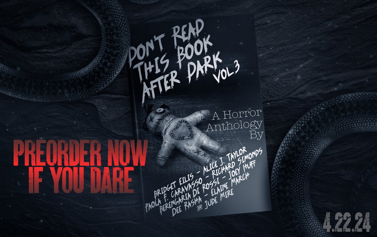 THREE MORE DAYS til Don't Read This Book After Dark, Vol. 3! Are you ready to take the challenge? Preorder now!
books2read.com/DRTBAD3
.
 #bookstagram #horror #drtbad #anthology #horroranthology #horrorshort #horrorshortstories #anthologyshorts