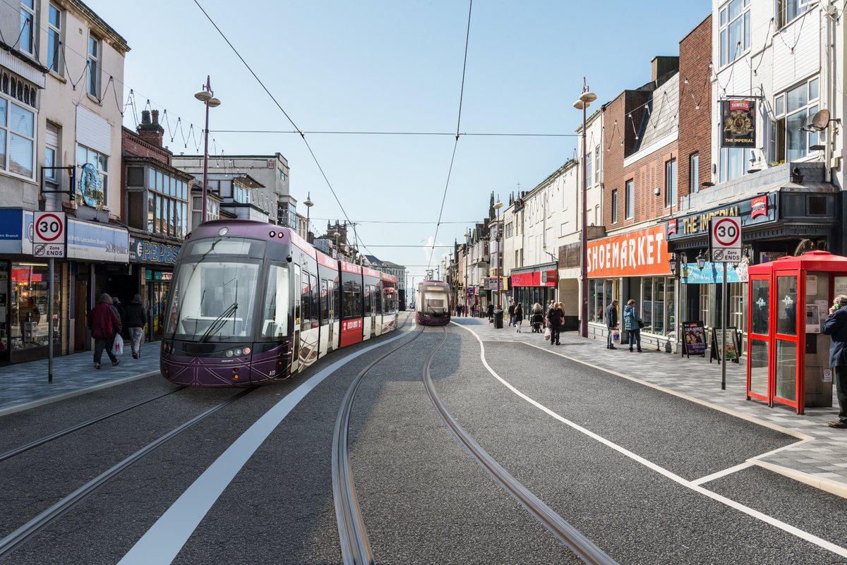 🚆 Testing is due to start next week on the Talbot Road tramway extension, between the Promenade and the new Blackpool North tram stop. From Tuesday 23 April, trams will be live on the tracks at various times of day while testing is carried out. 1/2
