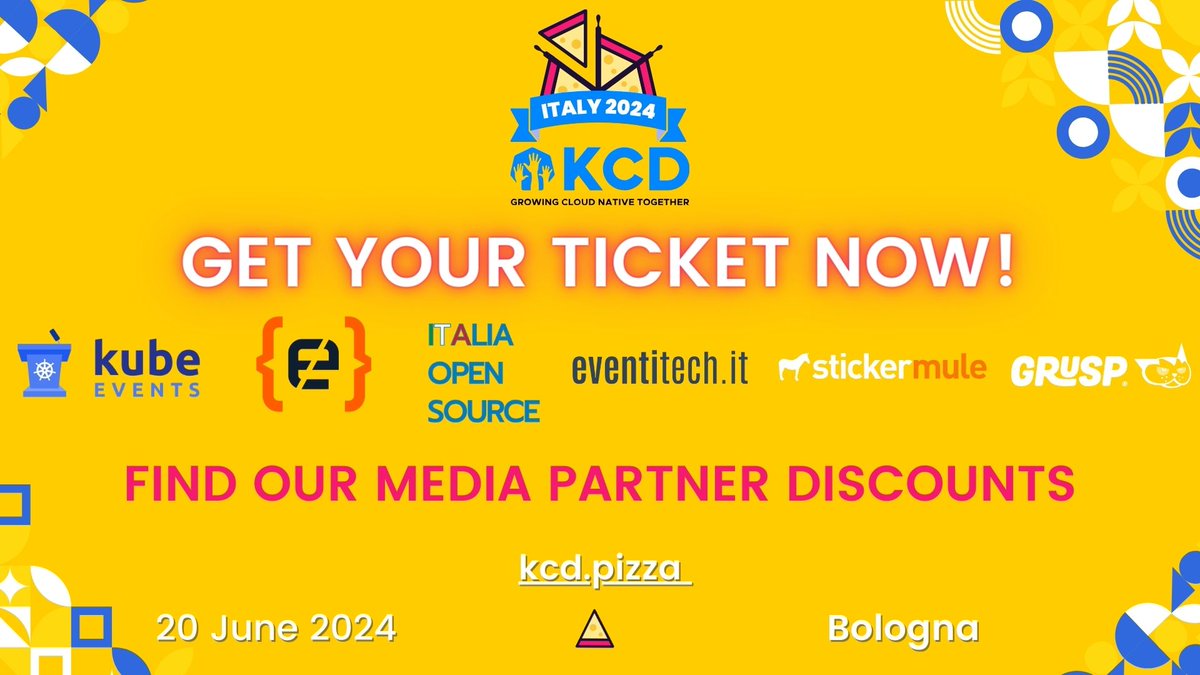 💰 𝗡𝗼𝘁𝗵𝗶𝗻𝗴 𝗯𝗲𝗮𝘁𝘀 𝗮 𝗴𝗼𝗼𝗱 𝗱𝗶𝘀𝗰𝗼𝘂𝗻𝘁 💰

📢 Keep an eye on our Media Partners pages and score unbeatable discounts on your KCD Italy 2024 tickets!!

⏳ Time flows fast (and tickets too) - so don't miss out!!

#KCDItaly