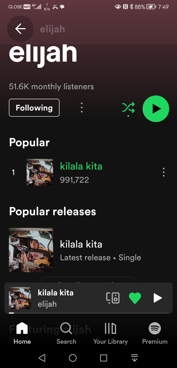 Keep on streaming 'Kilala Kita' by #ElijahCanlas. Konti na lang! @elijahcanlas_