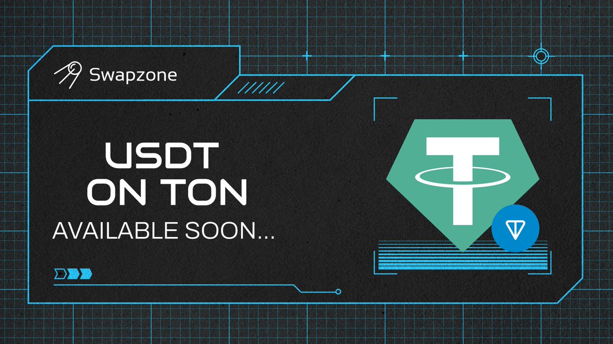 💥Finally, USDT on Ton!👏 Will be available on @Swapzone_io very soon!