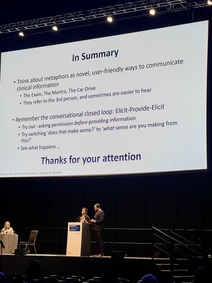 An absolutely amazing presentation from Dr Nicole de Zoysa and <a href="/drpratikc/">Pratik Choudhary</a> at #DUKPC24 on the management of tricky situations in diabetes clinics. Congratulations to both and to Vicky McKechnie whose data was used to elicit this conversation