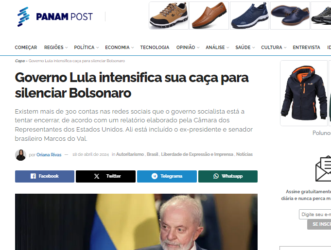 Existem mais de 300 contas nas redes sociais que o governo socialista está a tentar encerrar, de acordo com um relatório elaborado pela Câmara dos Representantes dos Estados Unidos. Ali está incluído o ex-presidente e senador brasileiro Marcos do Val. Fonte: