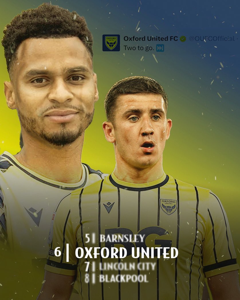🎨

Oxford United 🌕 
Different Style to my Usual
-
#oxford #oxfordunited #oufc #oxfordunitedfc #cameronbrannagan #joshmurphy11 #leagueone #efl #graphicdesign #smsports #sportsdesign #footballgraphics