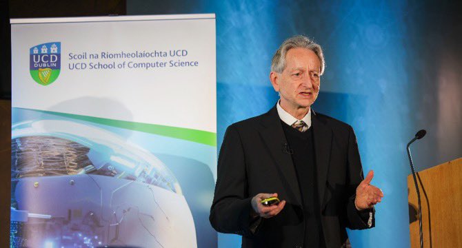 In tribute to one of the most influential figures in AI, Prof Geoffrey Hinton has been bestowed with the prestigious Ulysses Medal🏅, the highest honour conferred by @ucddublin . Watch the full event here ucd.ie/cs/news/ulysse…  #AI #GHinton