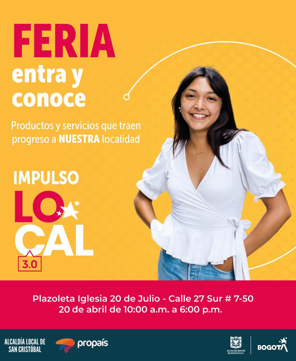 ¿Pensando en el regalo para mamá? Mañana podrás encontrar variedad de productos y servicios en la feria #ImpulsoLocal3 en #SanCristóbal Visita la feria y apoya a los emprendedores de #Bogotá Invitan: @Bogota @PROPAIS