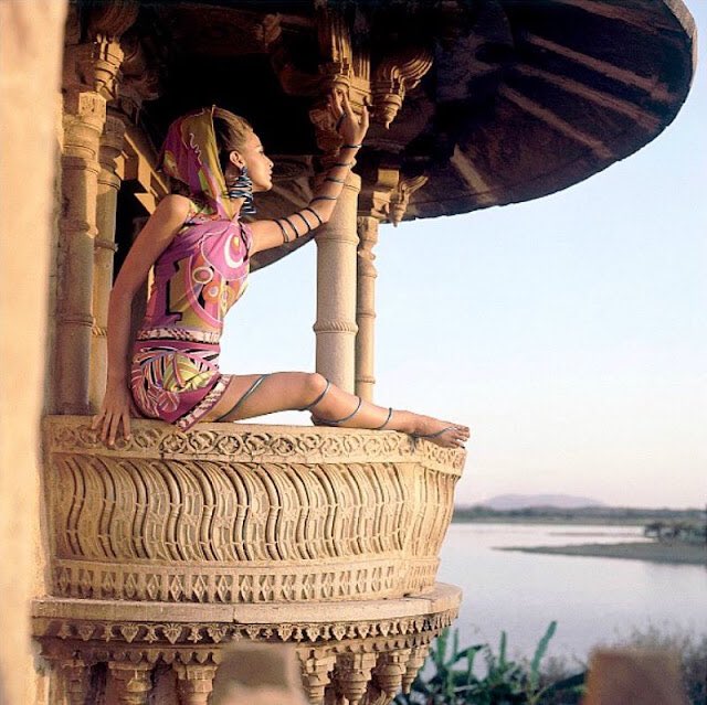 Samantha Jones, ‘Nivas Palace’, Udaipur, India, for ‘Vogue’, 1967 📸 Henry Clarke