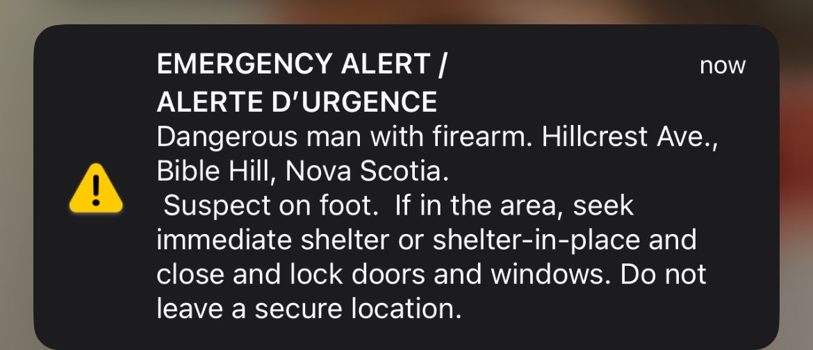 Nova Scotia peeps be on the alert. Especially in the Truro area.