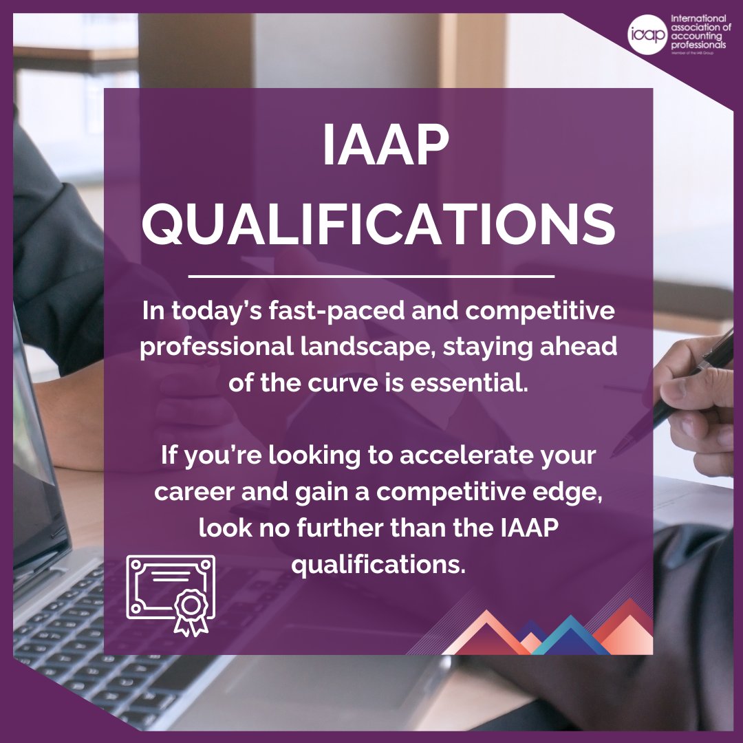 Iabgroupsocial's tweet photo. The International Association of Accounting Professionals (IAAP) offers international recognition for the finest business and accountancy qualifications in the world. 

Take a look at our qualifications - https://t.co/rEksnj4Jnb

#IAAPQualifications #GlobalRecognition https://t.co/6LAtpTCj9h