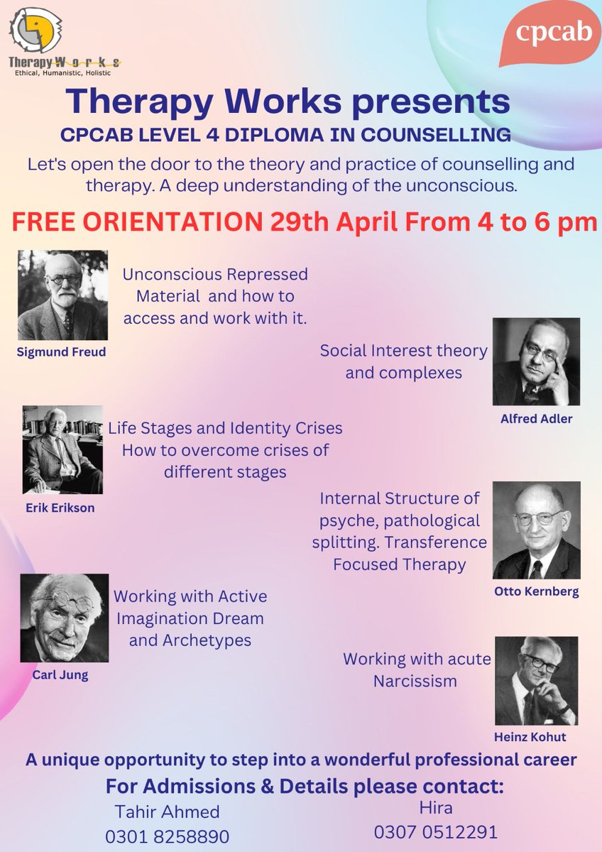 TherapyWorksPak's tweet photo. Free Orientation to the CPCAB course in Counselling,#Therapyworks, #Couselling,#islamabad. https://t.co/qEVb0PBkeo