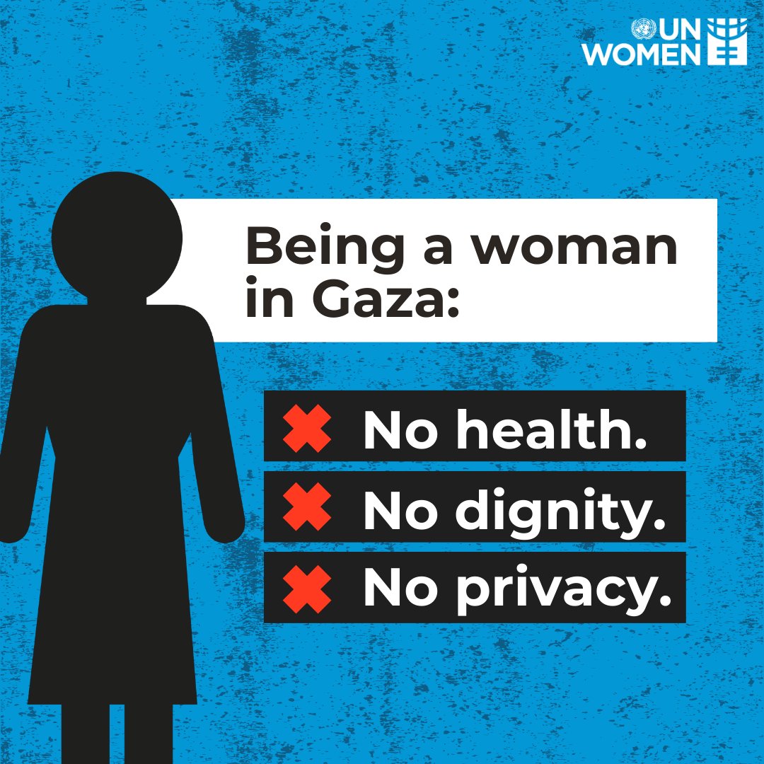 The war on #Gaza is a war on women.  

More than 540,000 women and girls in Gaza are of reproductive age and urgently need access to appropriate items to support hygiene, health, dignity, and well-being.  

Read our latest Gender Alert: unwo.men/o4uj50Rh9zr
