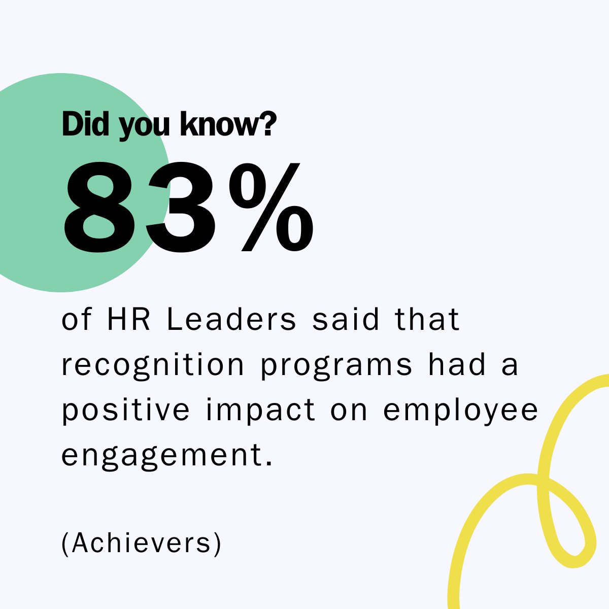 Did you know? 👈
According to Achievers, 83% of HR leaders find recognition programs positively impact engagement. 🚀

⭐️Make recognition a priority at your workplace!  

#EmployeeRecognition #HRinsights #Engagement