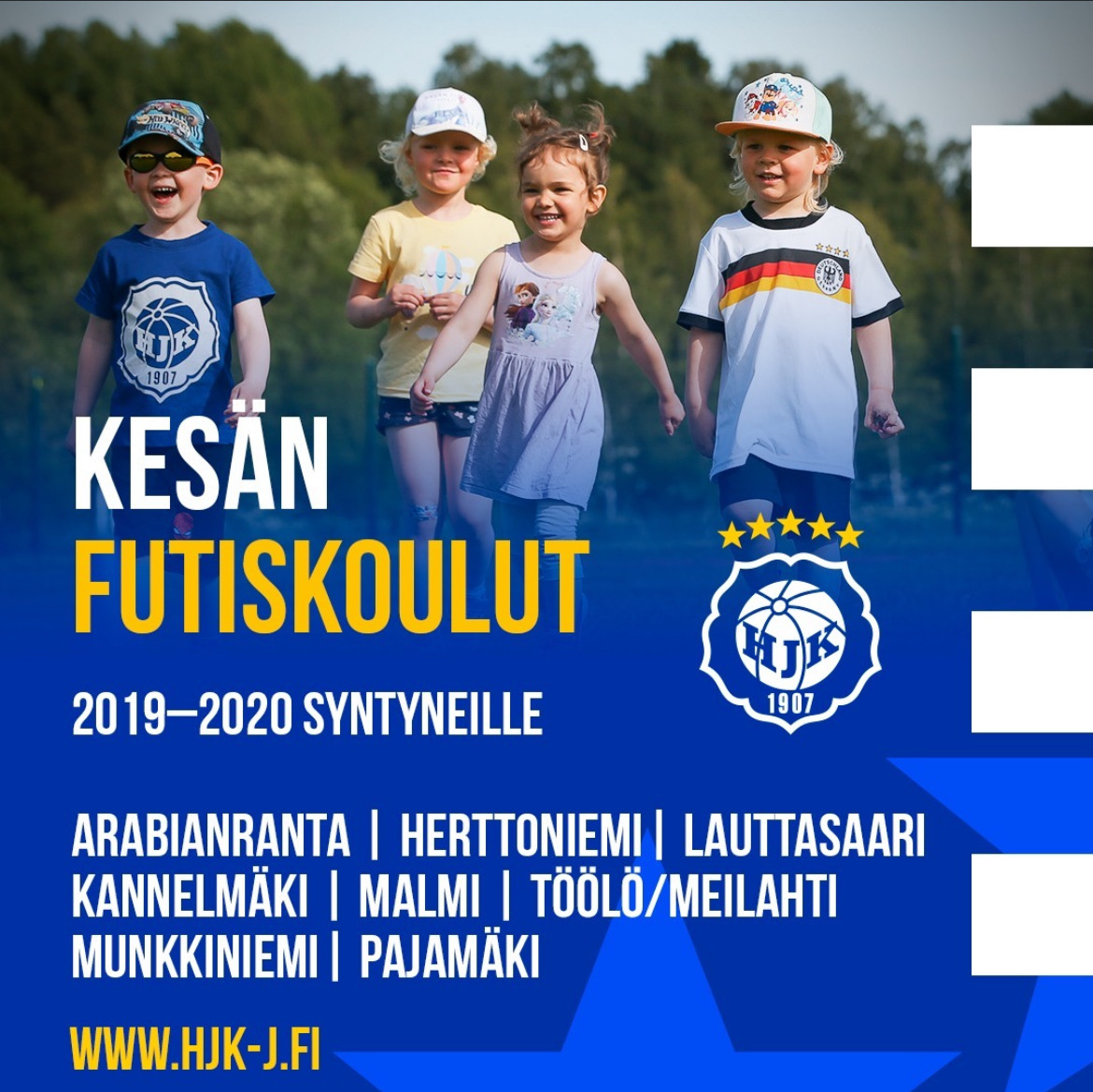 Anna lapsesi kokea jalkapallon iloa: ilmoita hänet HJK:n futiskouluun! Kesän 2024 futiskoulut avoinna 2019–2020 syntyneille lapsille. ⚽ Futiskoulussa kehitetään liikuntataitoja monipuolisesti. #HJK #futiskoulu #jalkapalloiloa hjk-j.fi/palvelut/laste… @hjkhelsinki @HJKNaiset