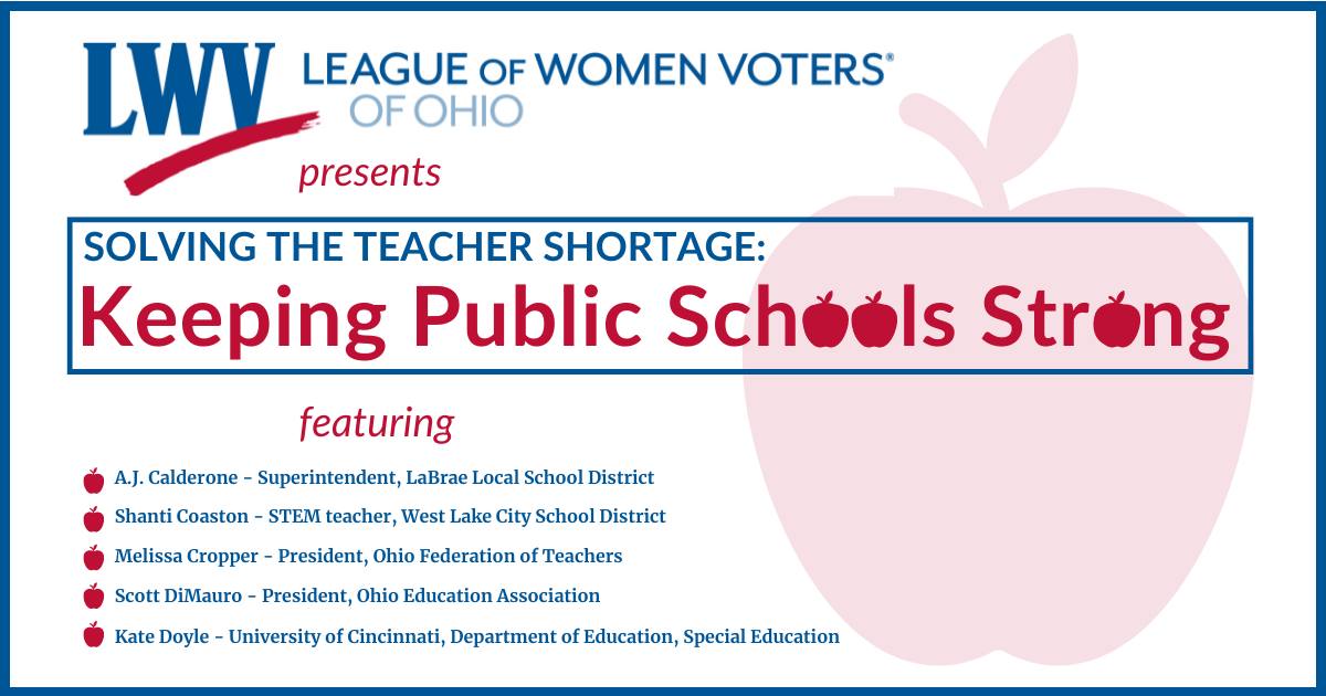 Weds. April 24 art 7pm ET Solving the Teacher Shortage - Keeping Public Schools Strong Teachers are leaving the field at record numbers, and fewer people are entering the field. Join us as we break down and discuss solutions to these pressing issues. RSVP: us02web.zoom.us/webinar/regist…