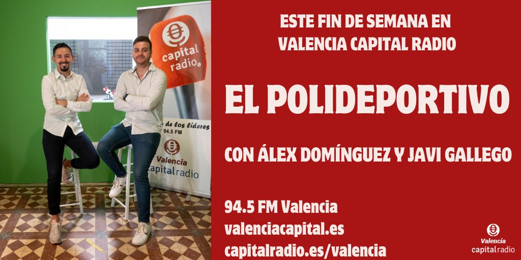 🚨📻 DOMINGO, a les 16:45h, #ElPartido @PolideportivoCV en @Capital_vlc 🏀 @valenciabasket - @CB1939Canarias 🗣️ @aleex1919, @joan_asensi, @adriaanlupii y @JaviGallego7 --- 📻 94.5 FM 📲 valenciacapital.es