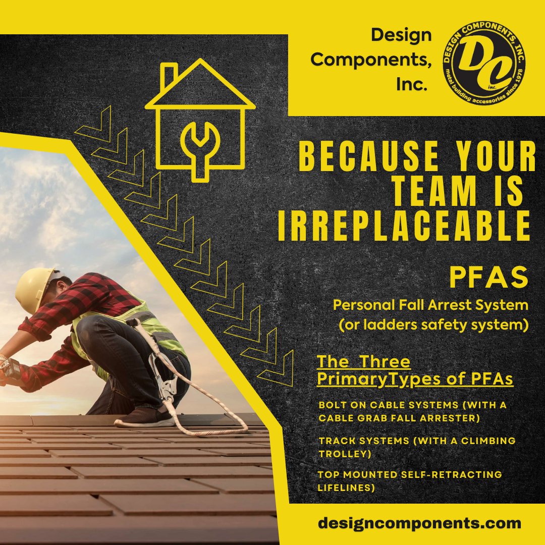 DesignComponent's tweet photo. Your #Roofing team is the best. Make sure they know that their safety is important to you. #DesignComponentsInc #OSHAFallProtection #PFAS #RoofSafetySupplies https://t.co/ni7kZ3rje2 https://t.co/a6GeovgDEw