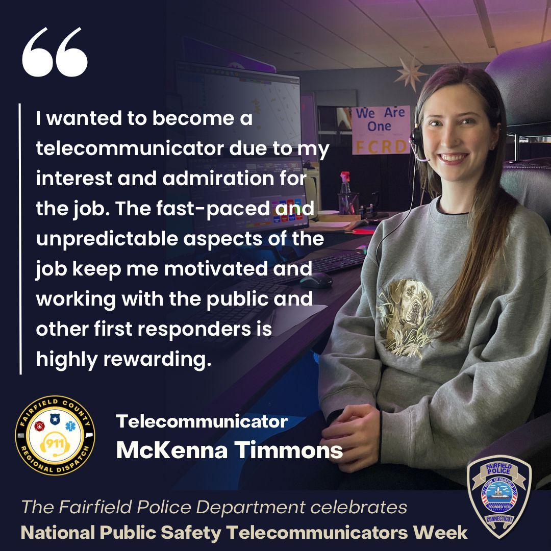 We're honored to shine a spotlight on Telecommunicator McKenna Timmons as part of National Public Safety Telecommunicators Week! Join us in celebrating the dedication of our telecommunicators and their commitment to keeping our community safe! 💙 #NPSTW2024