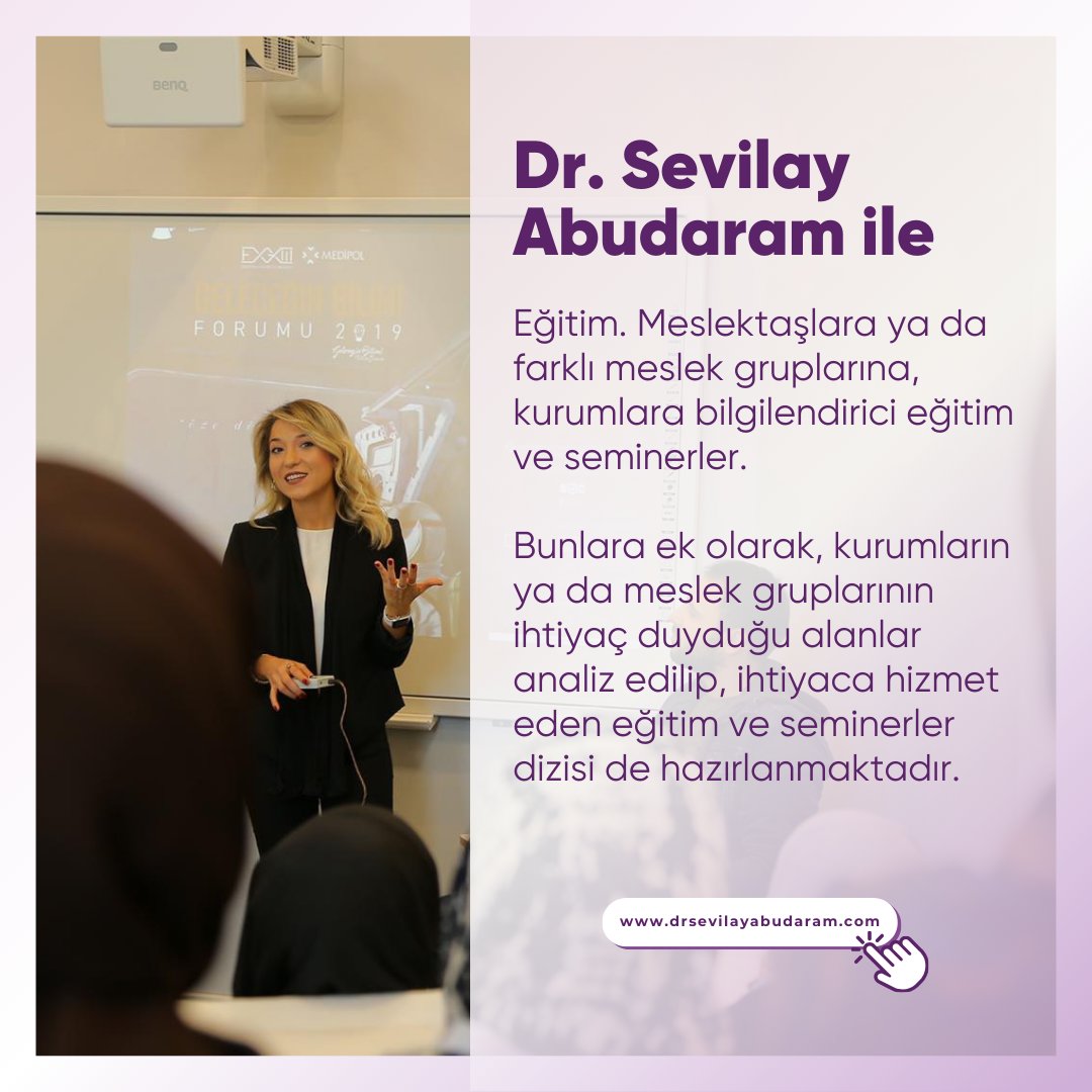 Dr. Sevlay Abudaram ile Eğitim. 
Meslektaşlara ya da farklı meslek gruplarına, kurumlara bilgilendirici eğitim ve seminerler...

drsevilayabudaram.com/tr/egitim-icer…

#iliişkiterapisi #aileterapisti #süpervizyon #psikolojidesteği #drsevilayabudaram