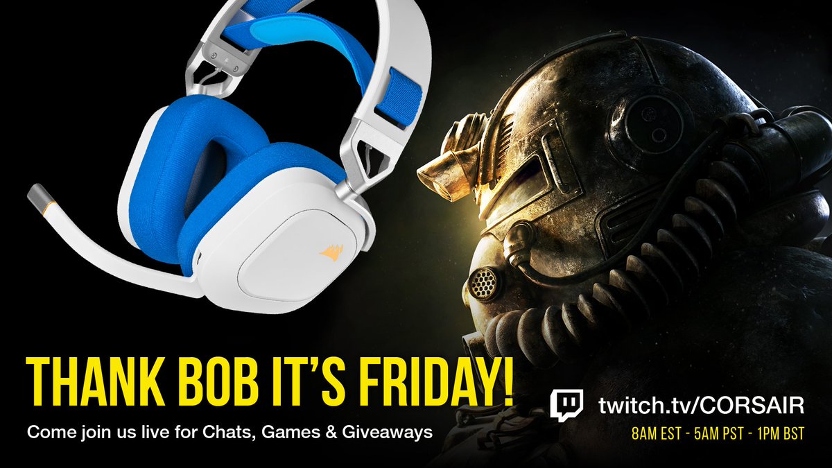 CORSAIR's tweet photo. Got @Fallout fever? Whilst that might just be cause of the rads, but nevertheless @BobDuckNWeave has it too so join him as he dives into our favorite wasteland live right now on YouTube &amp; Twitch with #Fallout76!
 
/CORSAIR https://t.co/DLGCojeCPO