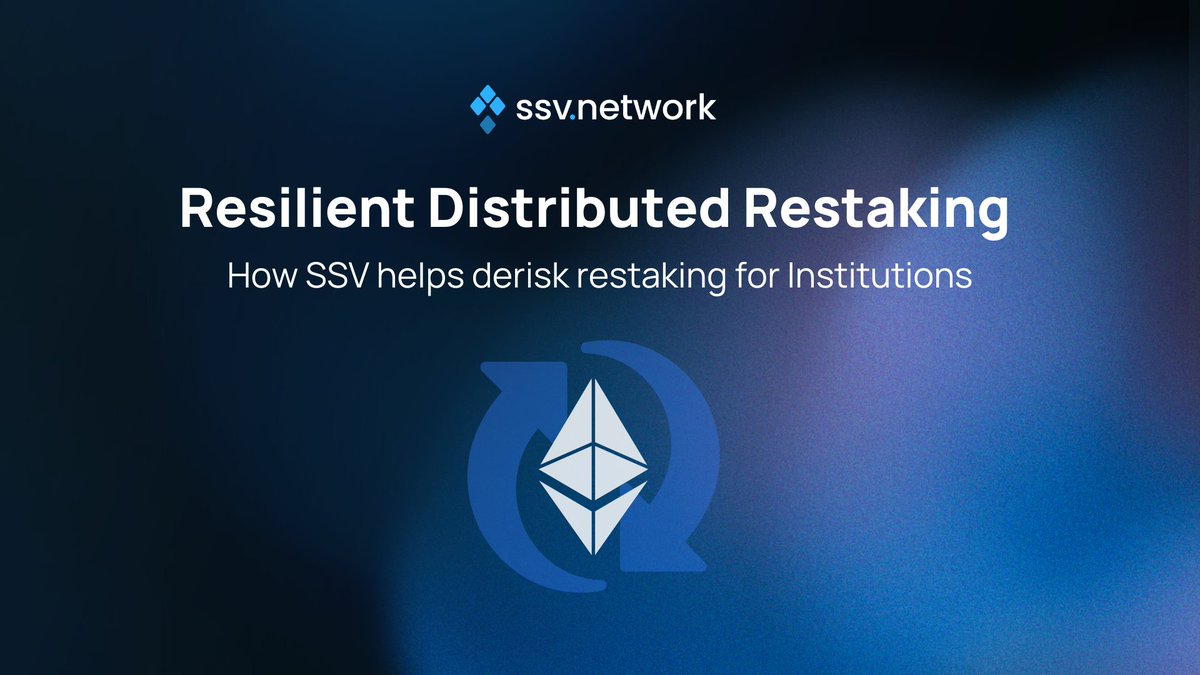 Restaking is undoubtedly changing the game across staking and DeFi, attracting players from all calibers. From solo-stakers, protocols and institutions— it's important to always mitigate risks when possible. Learn how SSV enables true resilient and robust restaking 👇