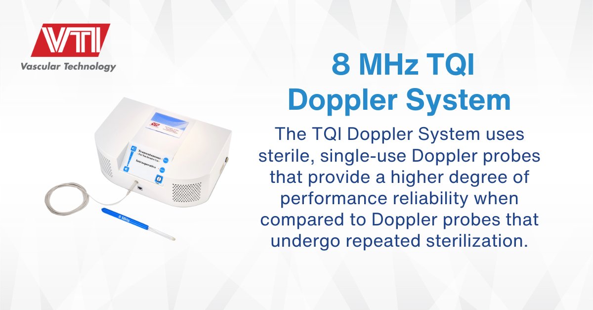 The TQI Doppler is ideal for vascular surgery and reconstructive surgery applications. With our expertise as a manufacturer, we strive to provide you with the highest quality devices for your surgical needs. Learn more 👉 vti-online.com/products/doppl… #VascularSurgery #DopplerProbe