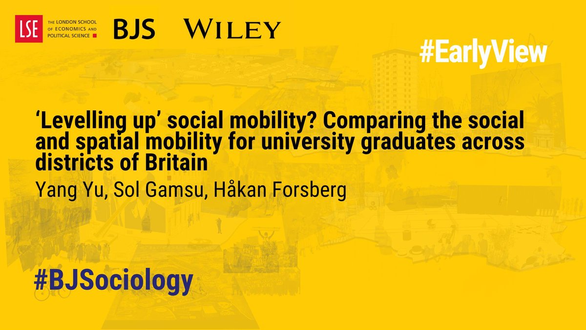 Read new paper by Yang Yu, @SolGamsu and @hkan_forsberg exploring social and spatial mobility in higher education using data from HESA. #EarlyView in the #BJS ➡️ buff.ly/4aNsKnk