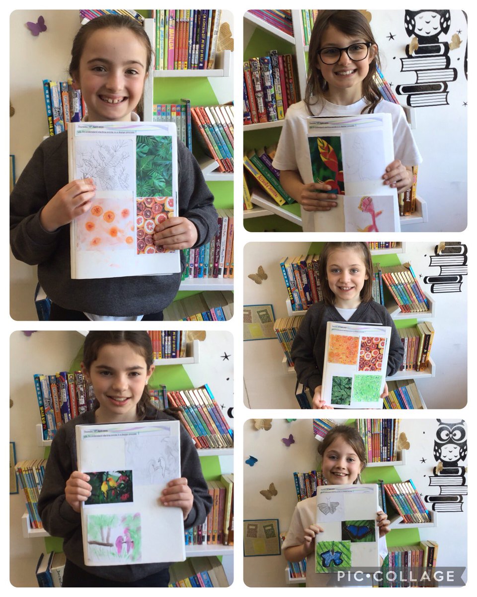 Year4TSP's tweet image. Inspired by prints from the rainforest, we recreate the images with a starting point of observation and sketching, before adding colour #TSPArt #Rainforsts #Pattern #Print